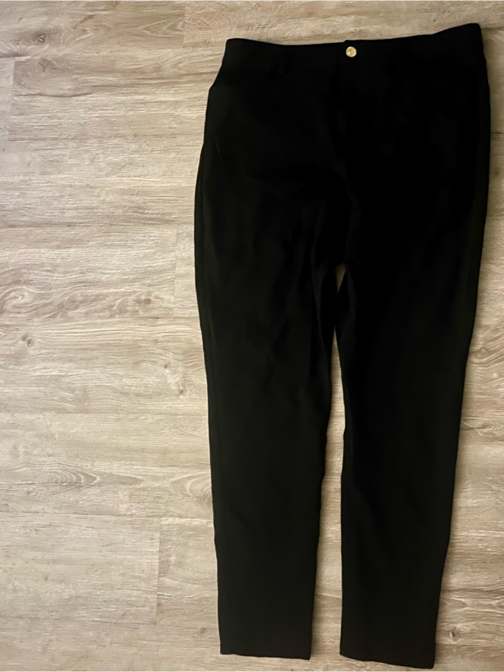 MICHAEL Michael Kors Black Ponte Stretch Ankle Pants Size L Gold Hardware Slim